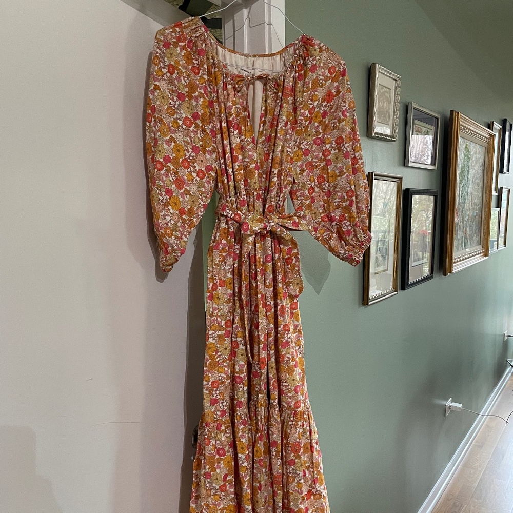 Emerson Fry Tie-Neck Maxi Dress